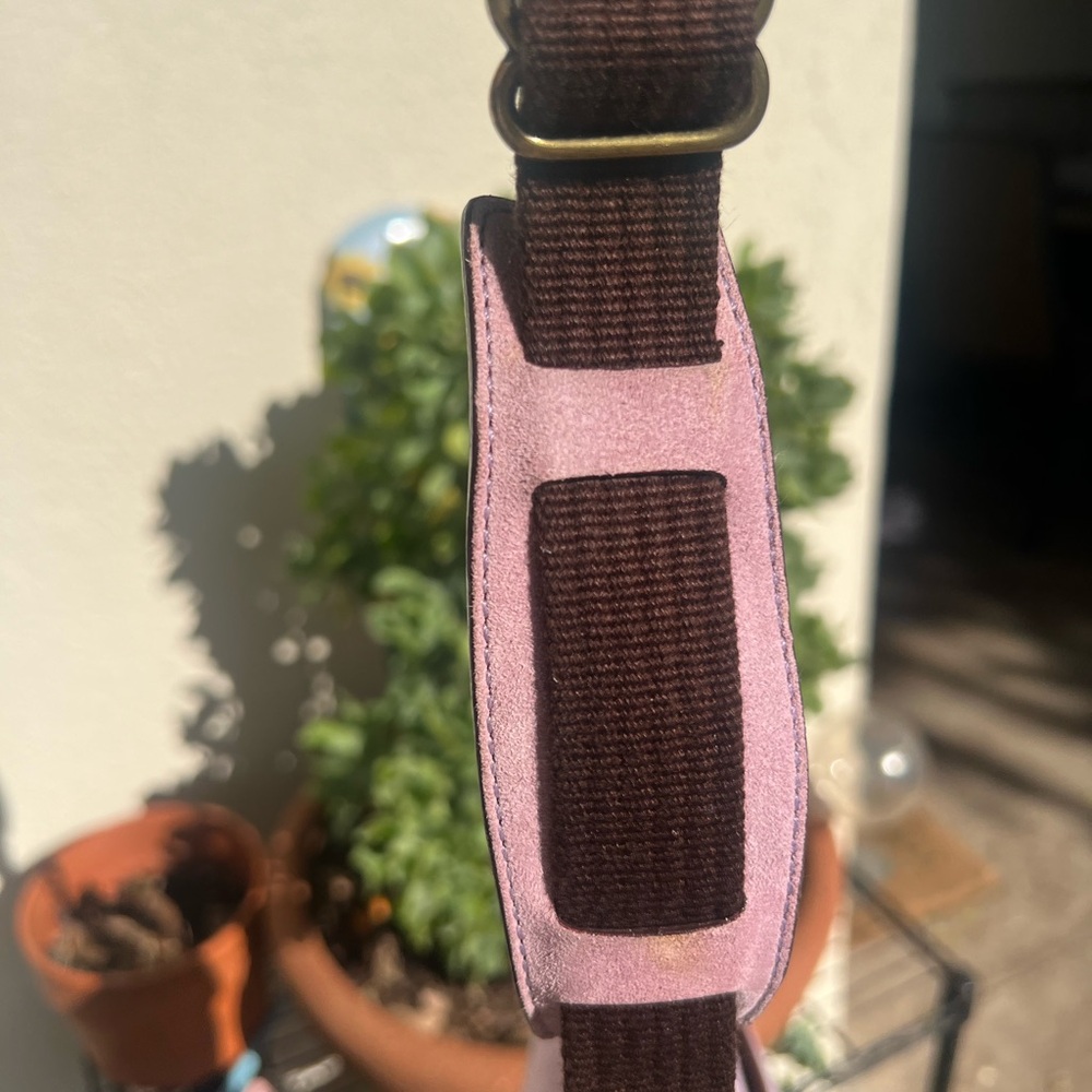 Coach Lavender Suede Crossbody with Brown Leather Trim - Picture 7 of 13
